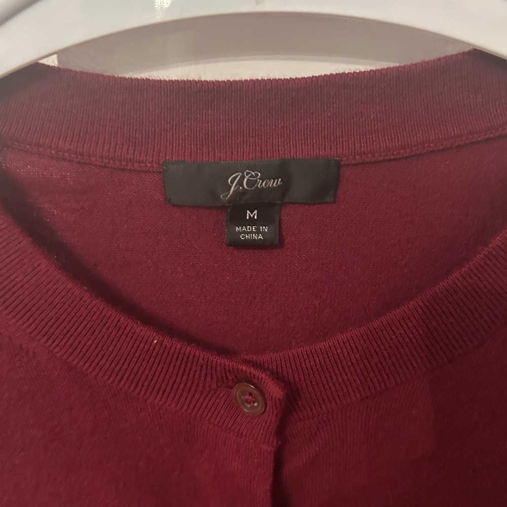 J. Crew Burgundy Sweater Cardigan - Picture 2 of 3